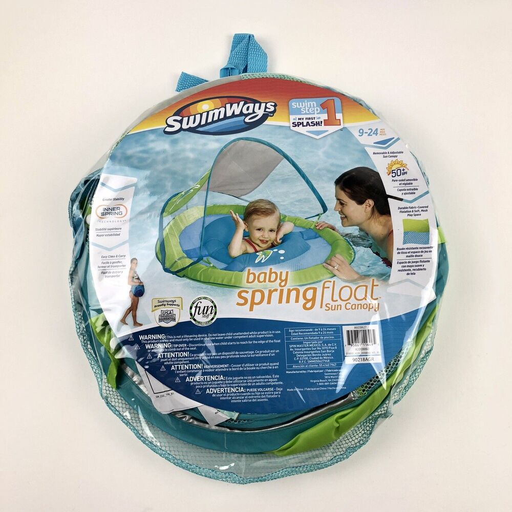 SwimWays Baby Spring Float Sun Canopy Ages 9-24 Months Easy Carry New 90218AGR